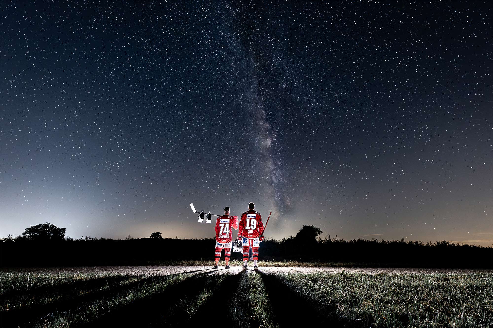 Eishockey Sternenshooting Milchstrasse